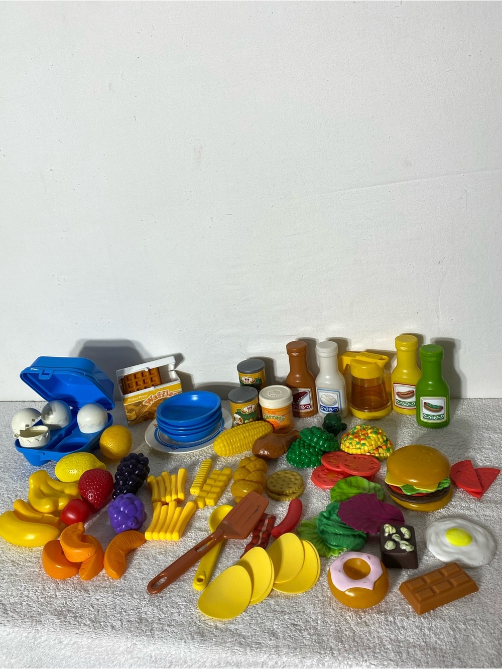 Vintage & Modern Play Food Lot Toy Kitchen Pretend Play Burger Fruit Veggies 76p